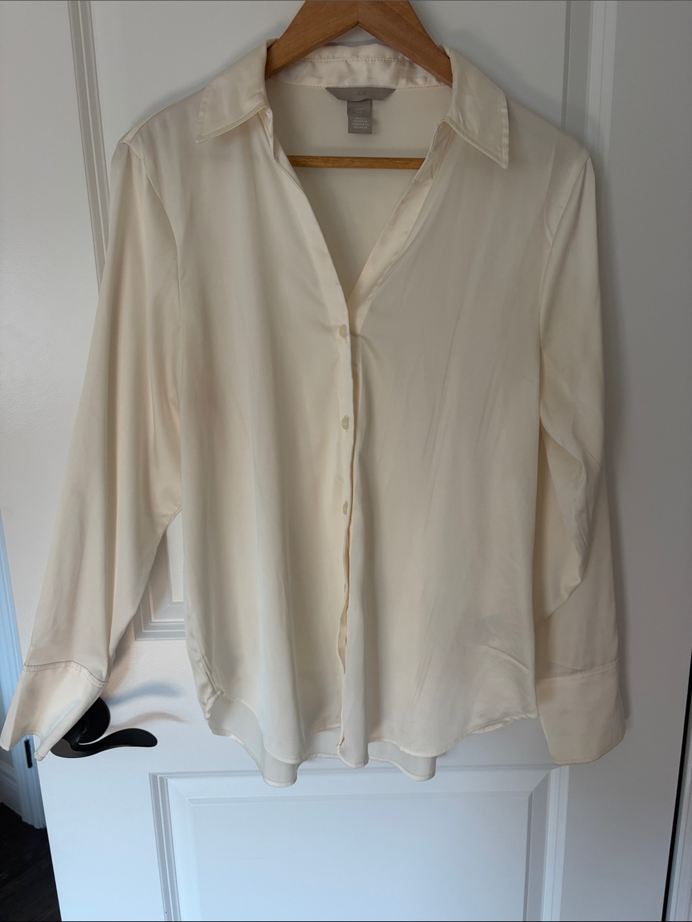 H&M Cream Button-Down Collared Women's Shirt